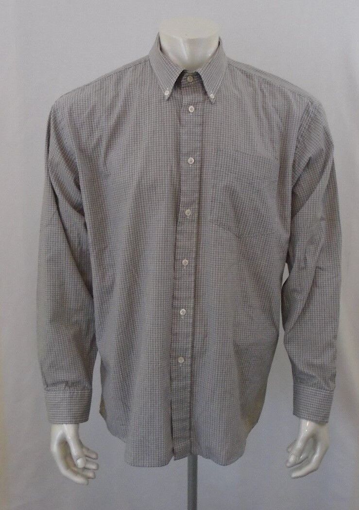 Pierre Cardin Paris Large 17 Longe Sleeve Gray Check  Dress  Shirt - $7.92