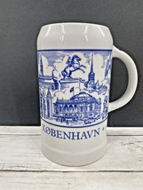 Vintage Kobenhavn Beer Stein Mug BYGDO Scandinavian Design Blue White Ha... - £17.21 GBP