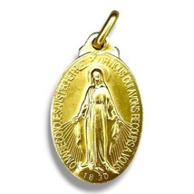 Vintage MARY MIRACULOUS Medal Large French Religious Catholic Pendant  - $19.95