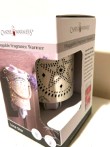 Star plug in wax warmer in rustic white tin image 3