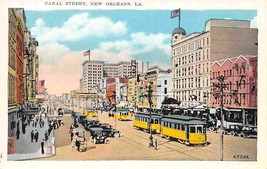 Canal Street Streetcars New Orleans Louisiana 1920s postcard - £5.45 GBP