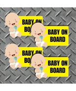 (4 Pack) 4&quot; x 6&quot; Baby On Board Vehicle Car Window Safety Warning Vinyl D... - $9.35 CAD