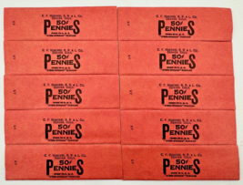 x10 One Cent Coin Wrappers C.F. Hoeckel B.B. &amp; Co. Denver, Colorado KV - $22.27