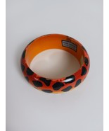 Vintage Handcrafted Wooden Lepard Design Bangle Bracelet 6&quot; Made In India - $168.76 MXN