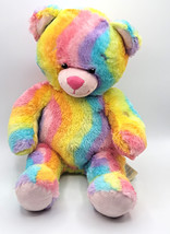 Build A Bear Rainbow Pride Tie Die Colors Bear Soft Toy Plush 16&quot; Tall Pink Blue - £20.99 GBP