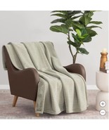 Berkshire Throw Green Chenille Knit Reversible Velvet Plush Polyester 60... - €46,87 EUR