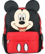 Mickey Mouse orejas Cara Cuadrado 30.5cm Mochila rojo- Negro - DISNEY CON - $14.95