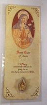 Saint Clare of Assisi Prayer Card with Medal, New from Italy - £3.70 GBP