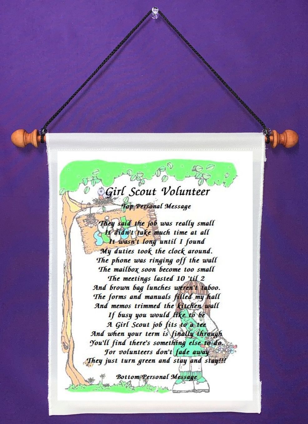 Primary image for Girl Scout Volunteer - Personalized Wall Hanging (580-1)