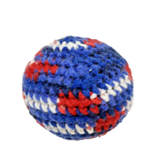 Vintage Handmade Crocheted Patriotic Plush Stuffed Ball Red White Blue 3&quot; - £7.73 GBP