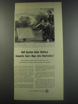 1956 Bell Telephone System Ad - Bell System Solor Battery Converts Sun&#39;s Rays  - £14.30 GBP