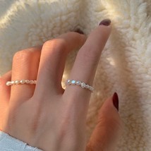 Peri&#39;sBox Multi Beaded Pearl Rings Natural Freshwater Pearl Geometric Rings for  - £7.62 GBP