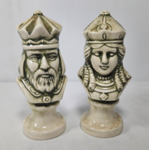 6.5 Tall Ceramic Chess Piece Set of 2 White Green King &amp; Queen Office Ho... - £19.65 GBP
