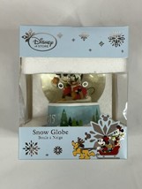 2015 Disney Store Mickey &amp; Minnie Snow Globe Christmas Original In Box - £15.10 GBP