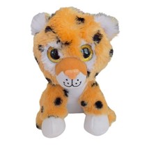 Peek A Boo Jungle Brown Leopard 9.5” Plush Stuffed Animal Big Glittery Eyes Toy - £13.08 GBP
