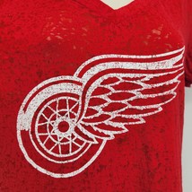 Detroit Red Wings T-Shirt Juniors Small Burn-Out Fabric Short Sleeve V-N... - £7.86 GBP