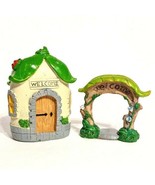 Ladybug Enchanted House with Welcome Arc for Fairy Gnome Garden Set of 2... - £9.94 GBP