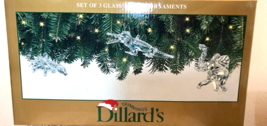Dillard&#39;s Clear Glass Porcupine, Alligator and Elephant Ornaments  Vintage NIB - £19.95 GBP