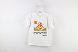 Vtg 90s Streetwear Boys Small Spell Out Monterrey Mexico Short Sleeve T-Shirt - £15.05 GBP