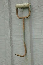 Primitive Hay Hook Wooden Handle Rustic Country Farm Tool Old Vintage Decor a - £21.35 GBP