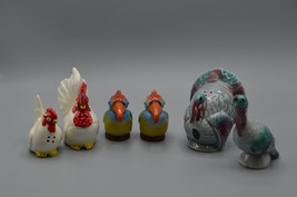 Salt Pepper Shaker LOT Turkey Chicken Toucan Germany Ceramic Vtg - £22.99 GBP