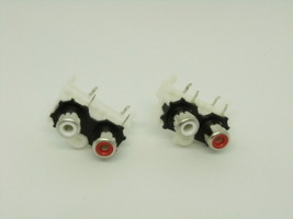 2x Pcs Pack RCA A/V Left Right White Red 2 Holes 4 Pins Socket Port Jack AV2-4 - £8.33 GBP