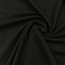 Fleece Knit Fabric Polycotton 64&quot; Wide Tubular Deep Black 9 Ozs By The Yard - £2.74 GBP