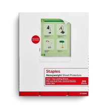 Staples Heavy Weight Sheet Protector 8.5&quot; x 11&quot; Clear 200/Box (34846) - £37.60 GBP