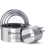 Biscuit Cutter Set round Cookie Cutters with Handle 5 Pieces Stainless S... - $215.90 MXN
