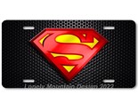 Superman Inspired Art Red/Yellow on Mesh FLAT Aluminum Novelty License T... - $17.99