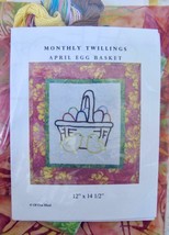 Monthly Twillings April Egg Basket Kit 12&quot; x 14 1/2&quot; Mini Quilt Picture Easter - £11.95 GBP
