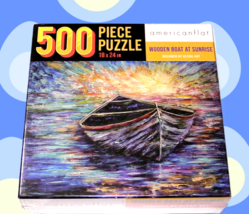 Americanflat 500 piece puzzle - Wooden boat at sunrise - 18x24 by Olena ... - $8.90