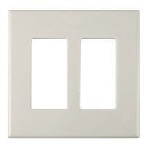 Double Gang Wall Plate With Screwless Face (Light Almond) - £11.76 GBP