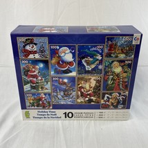 NEW SEALED Holiday Time Ceaco 10 Christmas Jigsaw Puzzles Santa Snowman ... - $30.39
