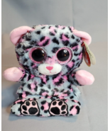TY Trixi the Leopard Pink Gray Peek A Boos Plush Cell Phone Holder 4 in.... - £11.79 GBP