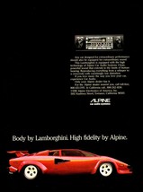 1981 Alpine Car Stereo Red Lamborghini Vintage Print Ad Sports Car Wall Art 80s - £8.19 GBP