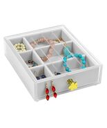 Clear Acrylic Jewelry Drawer Organizer Box w/ Felt Lining &amp; Gold Handle - $14.84