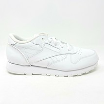 Reebok Classic Leather Triple White Grade School Kids Running Shoes J90139 - £35.35 GBP