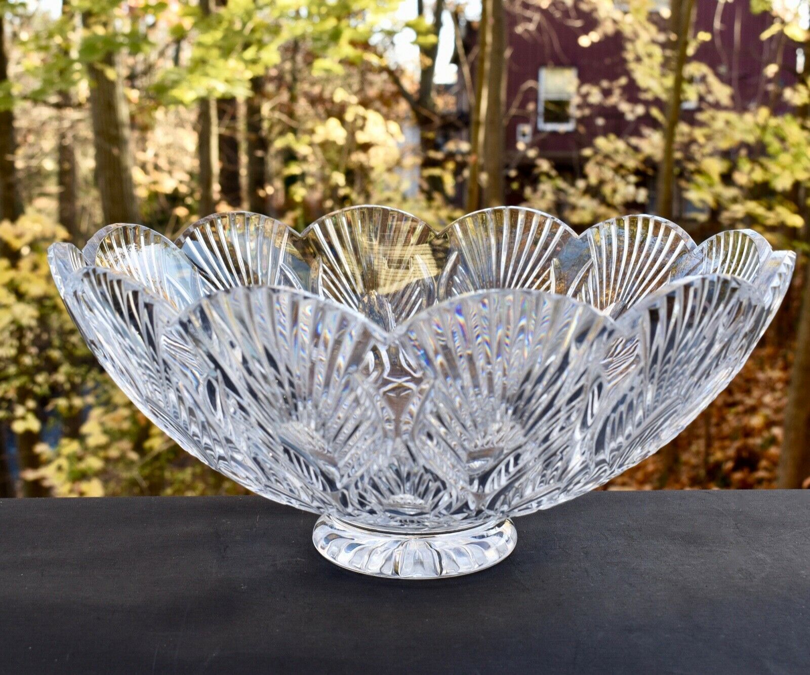 Vintage Waterford American Brilliant Cut top Crystal Glass Centerpiece/Fruit Bowl $1