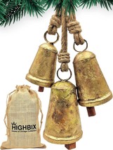 Huge Vintage Handmade Rustic Lucky Christmas Hanging Cone Bells (Large) Highbix - $33.92