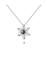 Snowflake Fashion Collarbone Chain Necklace With Picture Inside - $59.76 CAD