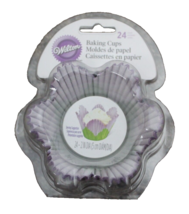 Wilton Baking Cups Tulip Flower Petal Style Purple Cupcakes 24 Count - £6.06 GBP