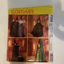 Pattern McCall's # P205 Costume Size  3-6 Witch Wizard Cape Robe Crown Hat - $10.00