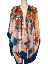 Nordstrom Pink and Blue Floral Shawl One Size - £15.17 GBP