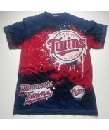 Minnesota Twins T Shirt Men Sz M/L Tie Dye Red Blue Graphic Old Logo Vtg... - £11.00 GBP