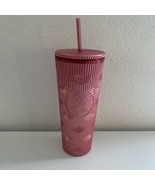 STARBUCKS 2023 Fall PINK Shimmer Shell Mermaid Scales Cold Cup Tumbler 2... - $28.50