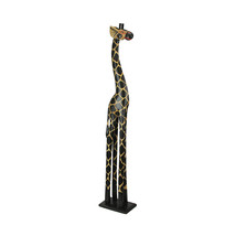 36 Inch Hand Carved Wooden Giraffe Sculpture Safari Home Decor Figurine Statue - £37.98 GBP