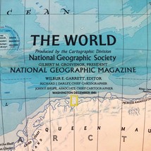 1981-12 December THE WORLD &amp; WORLD OCEAN FLOOR National Geographic Map - $5.93