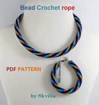 Bead Crochet Rope patterns Necklace and Bracelet, Multicolored. PDF file  - $6.78 CAD