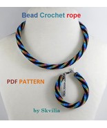 Bead Crochet Rope patterns Necklace and Bracelet, Multicolored. PDF file  - $6.78 CAD